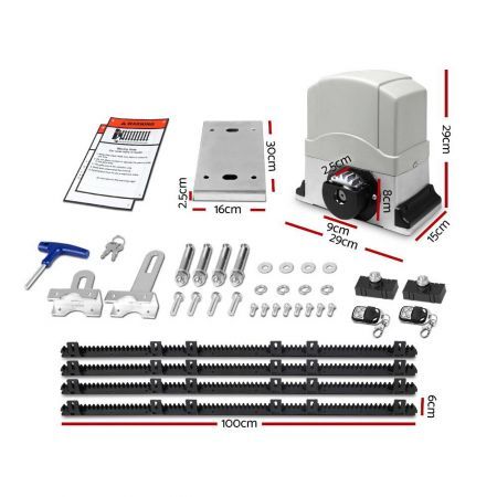 LockMaster Electric Sliding Gate Opener 1200KG With Hardware Kit 4M Rail