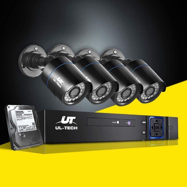 UL-Tech CCTV Security System 2TB 4CH DVR 1080P 4 Camera Sets