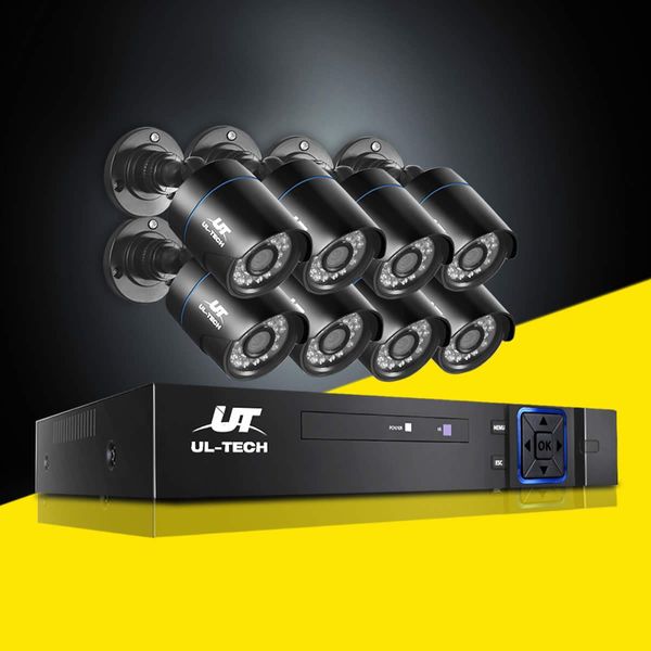 UL-Tech CCTV Security System 2TB 8CH DVR 1080P 8 Camera Sets