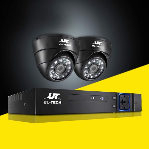 UL-Tech CCTV Security System 2TB 4CH DVR 1080P 2 Camera Sets