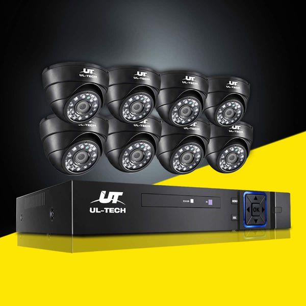 UL-Tech CCTV Security System 2TB 8CH DVR 1080P 8 Camera Sets