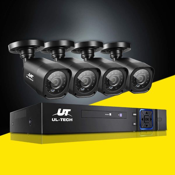 UL-Tech CCTV Security System 2TB 8CH DVR 1080P 4 Camera Sets