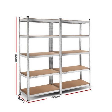 Giantz 2x1.8M Garage Shelving Warehouse Rack Pallet Racking Storage Shelf Silver