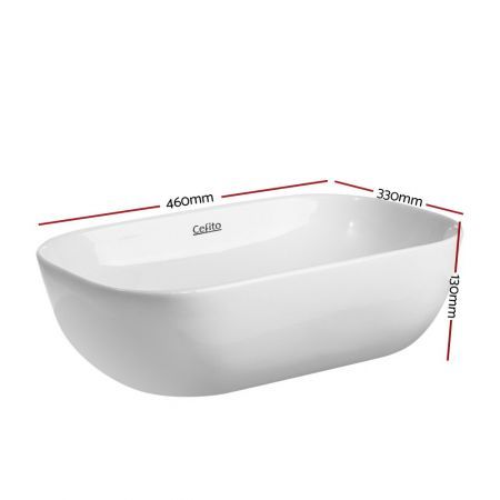 Cefito Bathroom Basin Ceramic Vanity Sink Hand Wash Bowl 46x33cm