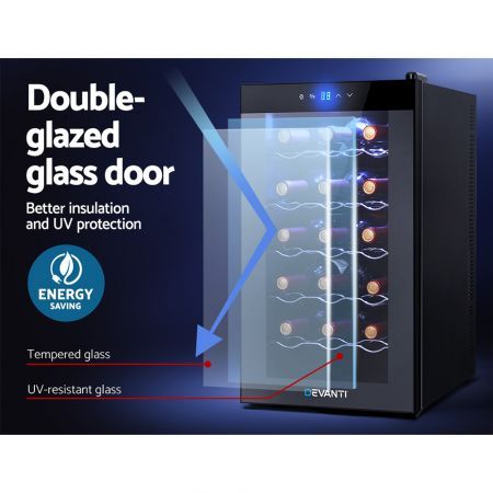 Devanti Wine Cooler Fridge 18 Bottles