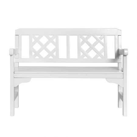 Gardeon Outdoor Garden Bench Wooden Chair 2 Seat Patio Furniture Lounge White