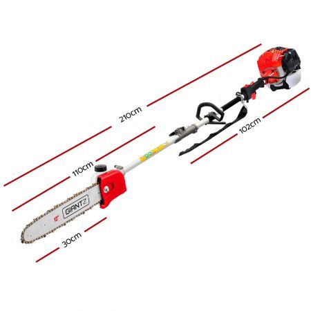 Giantz 65CC Pole Chainsaw 12in Chain Saw Petrol 4.3m Long Reach