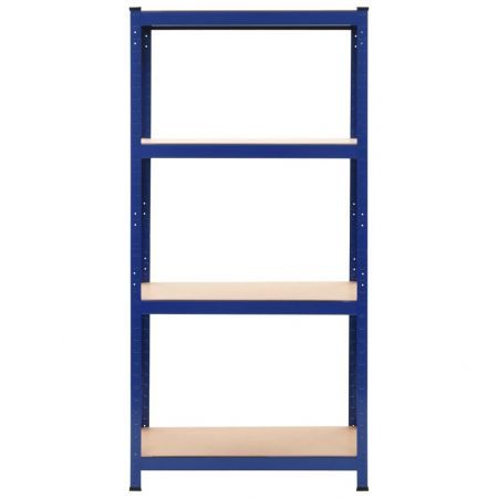 Storage Shelf Blue 80x40x160 cm Steel and MDF