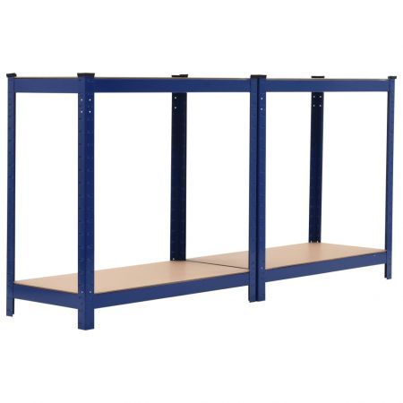 Storage Shelf Blue 80x40x160 cm Steel and MDF