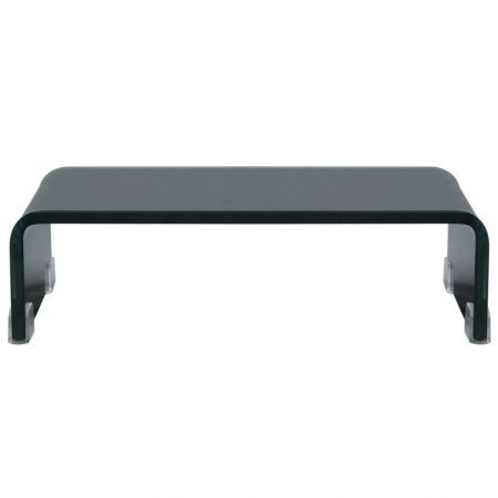TV Stand/Monitor Riser Glass Black 40x25x11 cm