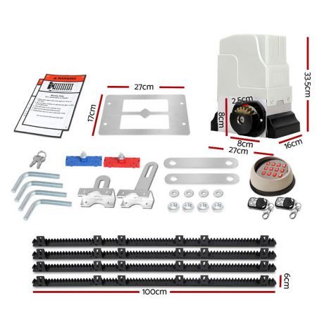 Lockmaster Automatic Sliding Gate Opener Kit Keypad 4M 1800KG