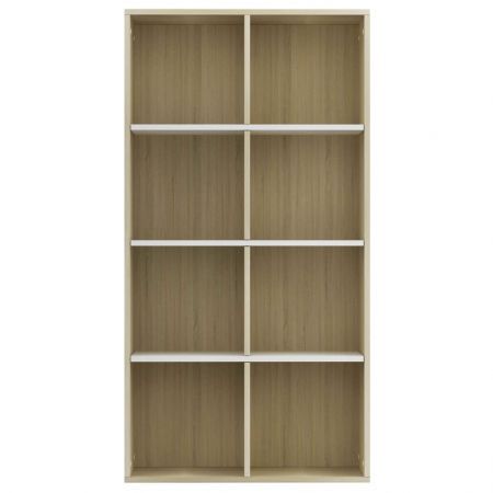 Book Cabinet/Sideboard White and Sonoma 66x30x130 cm Chipboard