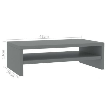 Monitor Stand Grey 42x24x13 cm Chipboard