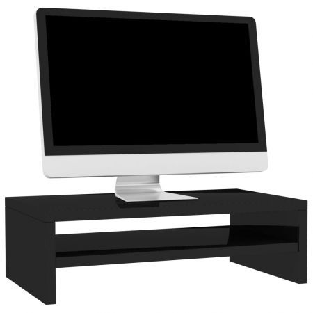 Monitor Stand High Gloss Black 42x24x13 cm Chipboard