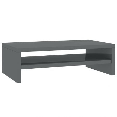 Monitor Stand High Gloss Grey 42x24x13 cm Chipboard