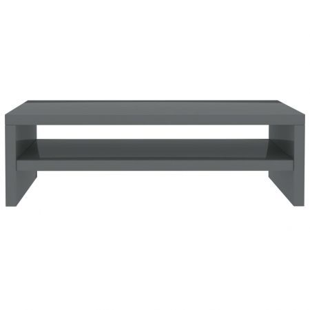 Monitor Stand High Gloss Grey 42x24x13 cm Chipboard