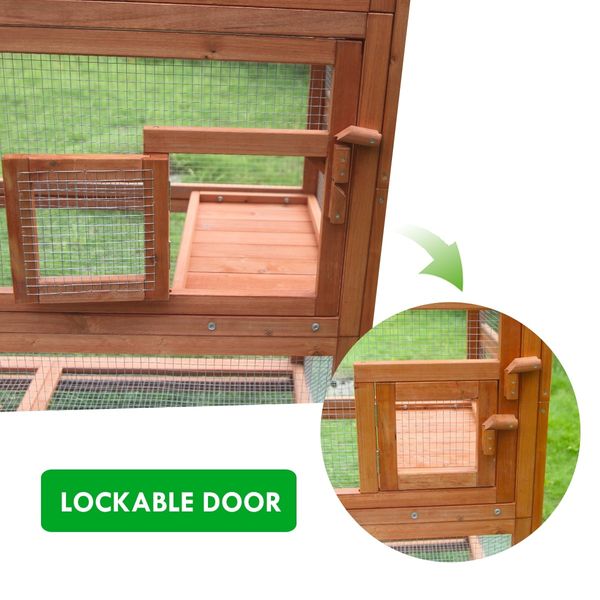 Large Pet Bird Cage Wooden Aviary House Budgie Parrot Canary Cage Enclosure Outdoor