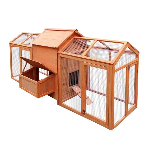 Chicken Run Coop Chook Bird Cage Pen Shelter Wood House Rabbit Hutch Bunny Pet Enclosure Outdoor