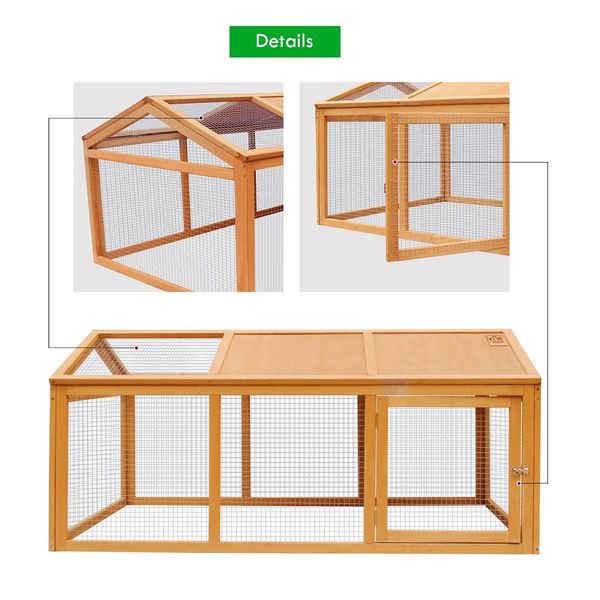 Chicken Run Coop Chook Cage Pen Shelter Wood House Rabbit Hutch Bunny Pet Bird Enclosure Outdoor