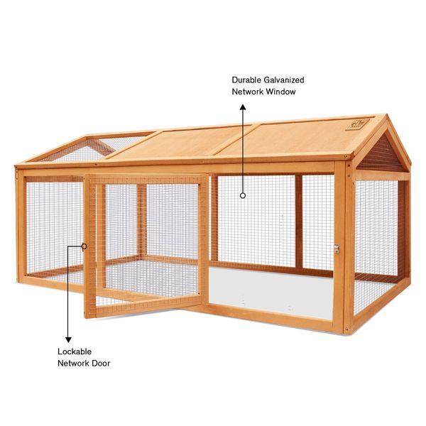 Chicken Run Coop Chook Cage Pen Shelter Wood House Rabbit Hutch Bunny Pet Bird Enclosure Outdoor