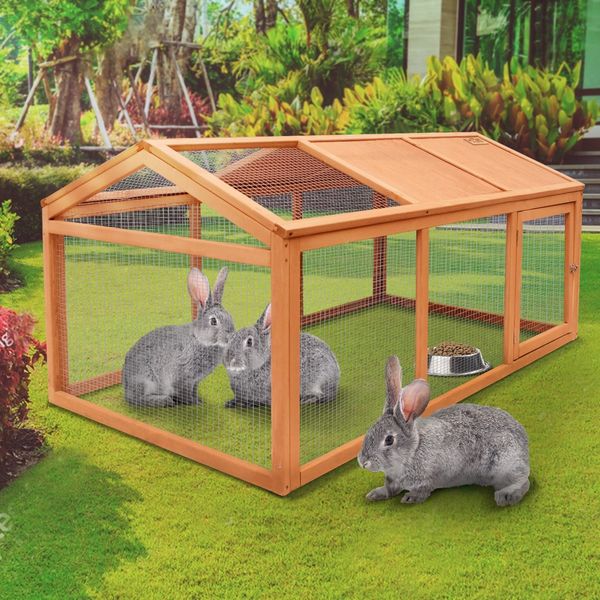 Chicken Run Coop Chook Cage Pen Shelter Wood House Rabbit Hutch Bunny Pet Bird Enclosure Outdoor