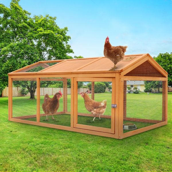 Chicken Run Coop Chook Cage Pen Shelter Wood House Rabbit Hutch Bunny Pet Bird Enclosure Outdoor