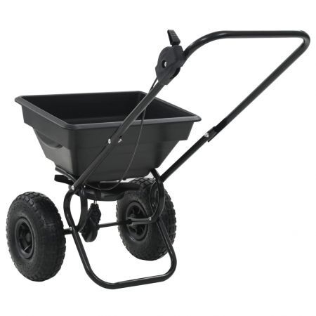 Walk Behind Salt Spreader PVC and Steel 92x46x70 cm 15 L