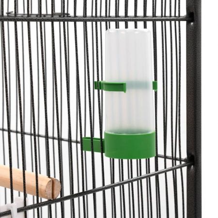 Bird Cage with Roof Grey 66x66x155 cm Steel