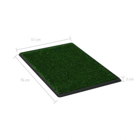 Pet Toilets 2 Pieces with Tray and Artificial Turf Green 76x51x3 cm WC