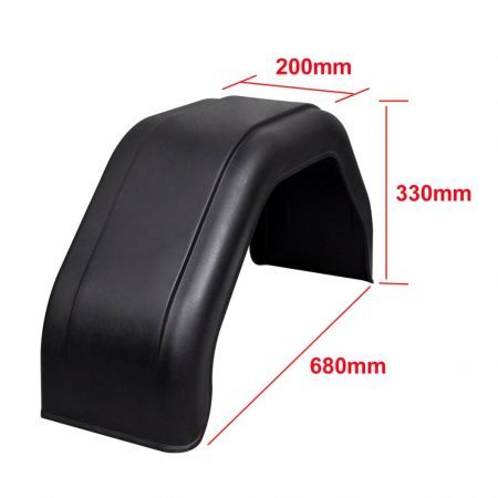 2x Mudguard for Trailer Wheels 200 x 680 mm