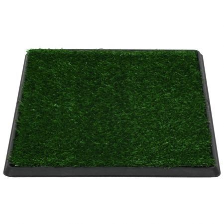 Pet Toilet with Tray and Artificial Turf Green 64x51x3 cm WC