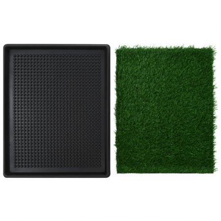 Pet Toilet with Tray and Artificial Turf Green 64x51x3 cm WC