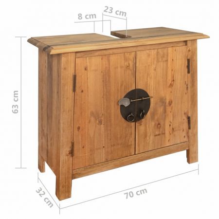 Bathroom Vanity Cabinet Solid Recycled Pinewood 70x32x63 cm