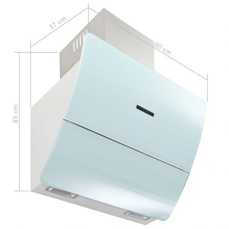 Wall Mounted Range Hood Stainless Steel 756 m³/h 60 cm White