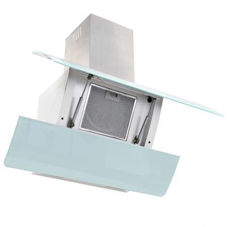 Wall Mounted Range Hood Stainless Steel 756 m³/h 90 cm White