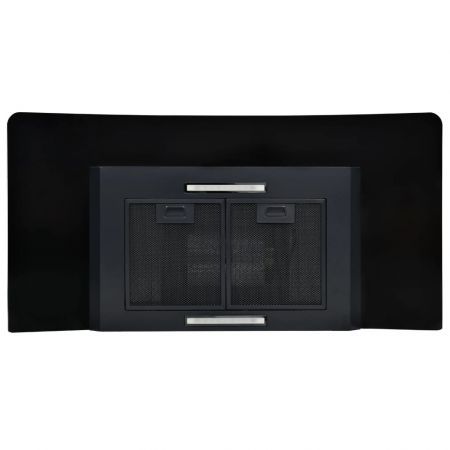 Wall Mounted Range Hood Stainless Steel 756 m³/h 90 cm Black