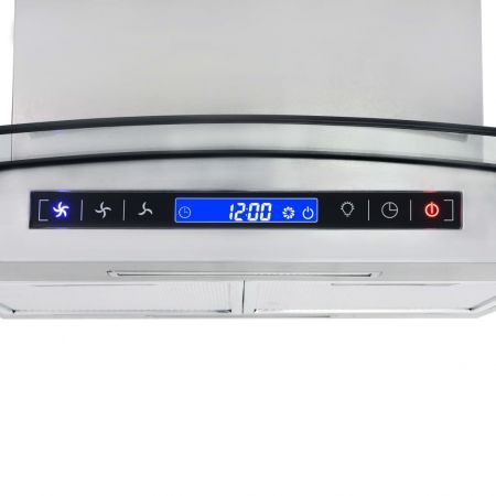 Island Range Hood 90 cm LCD Display Touch Sensor 756 Cubic Meter/H LED