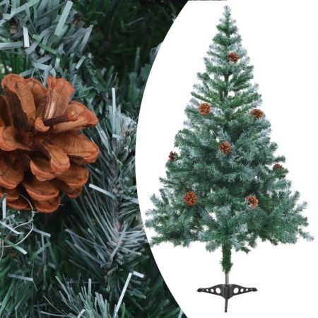 Frosted Christmas Tree with Pinecones 150 cm