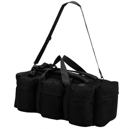 3-in-1 Army-Style Duffel Bag 120 L Black