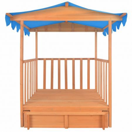 Kids Playhouse with Sandbox Wood Blue UV50