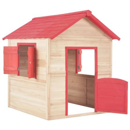 Kids Play House Wood Red