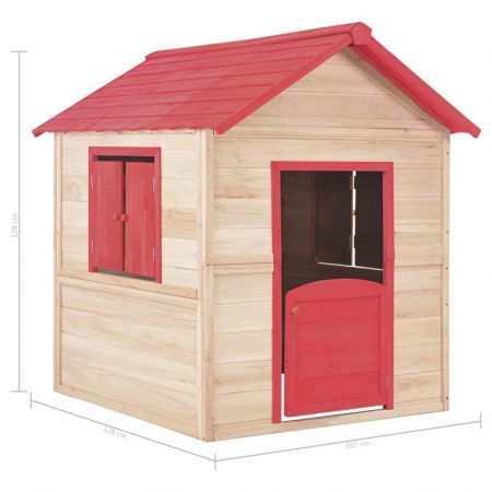 Kids Play House Wood Red