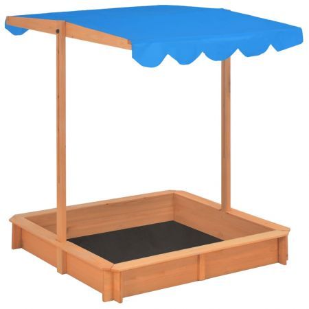 Sandbox with Adjustable Roof Wood Blue UV50