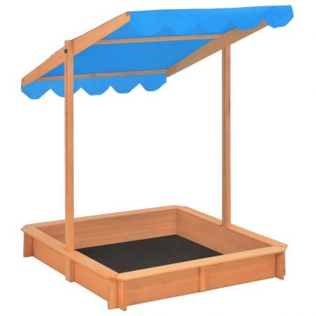 Sandbox with Adjustable Roof Wood Blue UV50