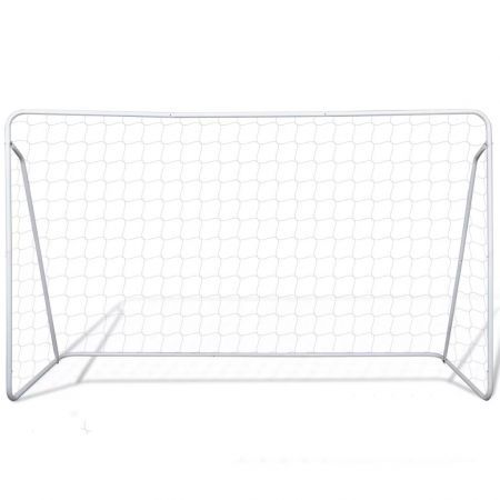 Soccer Goal Post Net Set Steel 240 x 90 x 150 cm