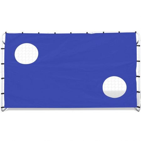 Soccer Goal with Aiming Wall Steel 240 x 92 x 150 cm