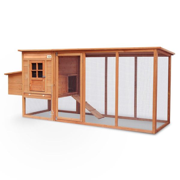 Chicken Run Coop Walk In House Rabbit Hutch Bunny Cage Duck Pet Hen Enclosure Outdoor Wooden Extra Long 250cm