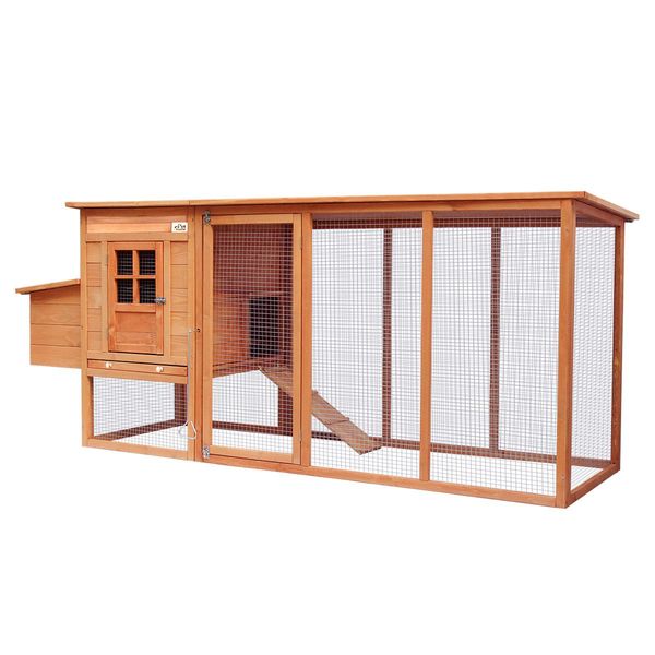 Chicken Run Coop Walk In House Rabbit Hutch Bunny Cage Duck Pet Hen Enclosure Outdoor Wooden Extra Long 250cm