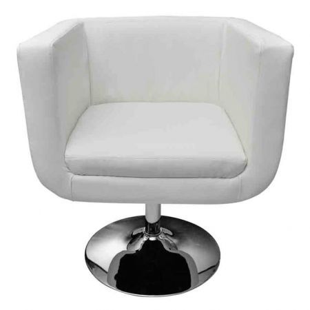 Bar Chairs 2 pcs Artificial Leather White