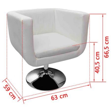 Bar Chairs 2 pcs Artificial Leather White